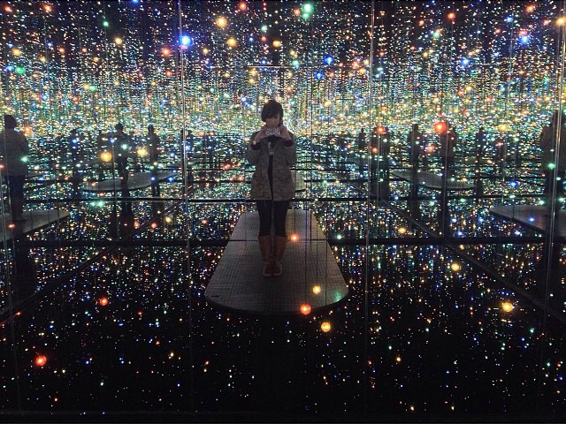 Girl in Infinity Mirrored Room