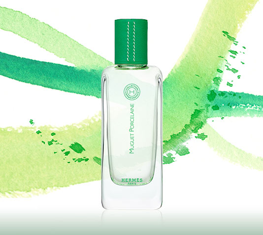 Bottle of Hermes' Hermessence fragrance Muguet Porcelaine