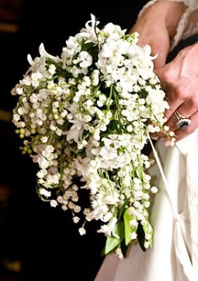 Kate Middleton's royal wedding bouquet of lilies of the valley and other white flowers