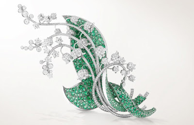 Van-Cleef-and-Arpels-Muguet-clip-platinum-diamonds-and-emeralds