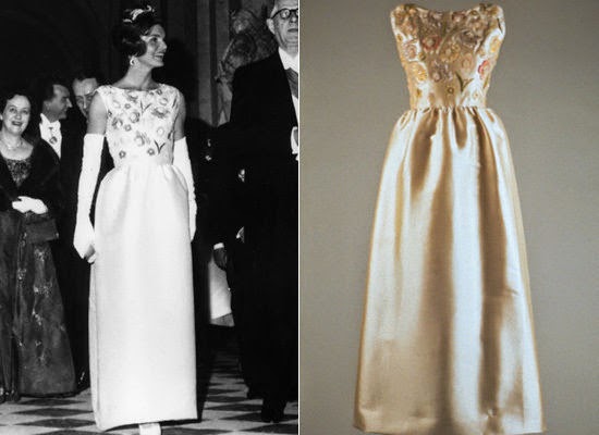 Jackie Kennedy wears Givenchy evening gown to Versailles on state visit to France