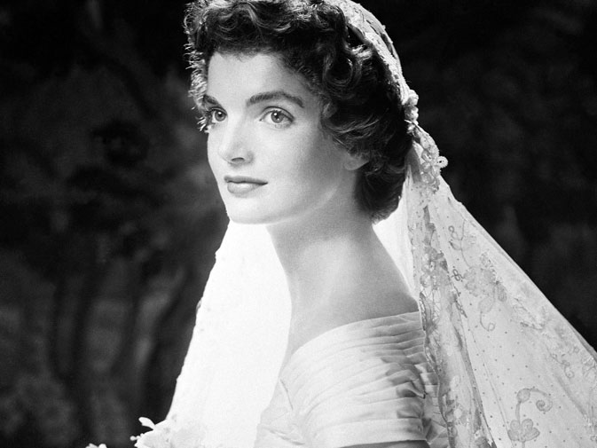 Jackie Kennedy's portrait in wedding dress