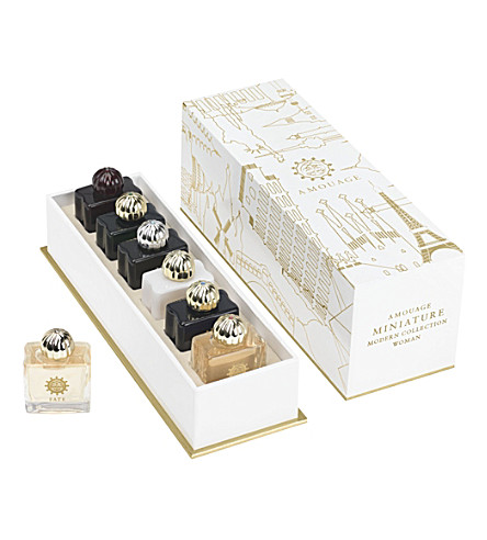 Set of six miniature Amouage fragrances for women