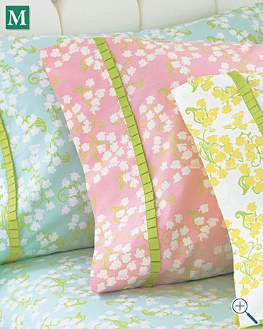 Pillowcases with lily of the valley design by Lilly Pulitzer