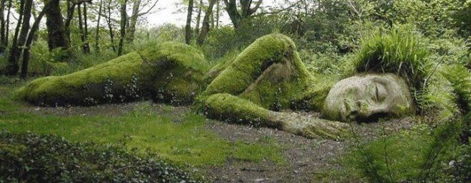 Mud Maid sculpture in the Lost Gardens of Heligan, Cornwall
