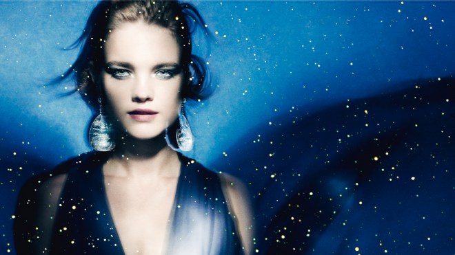 Ad for Guerlain's Vol de Nuit shimmer powder