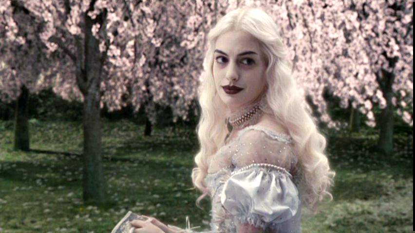 Anne Hathaway in Disney Tim Burton's Alice in Wonderland movie.
