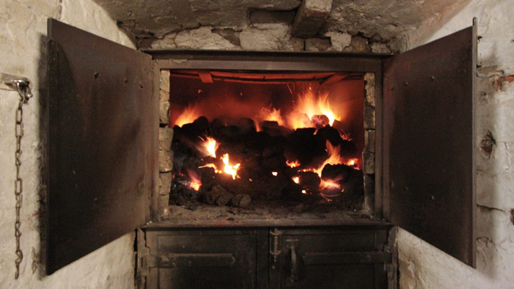 Peat kiln used in Scotch whisky distillery, Highland Park, Orkney