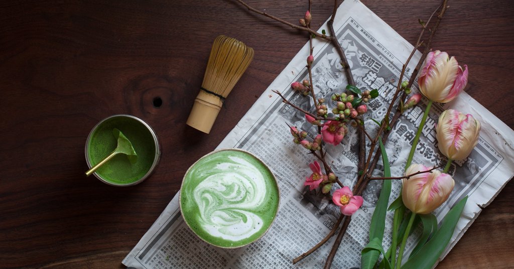 Steven Smith, Teamaker, matcha green tea latter with spring blossoms