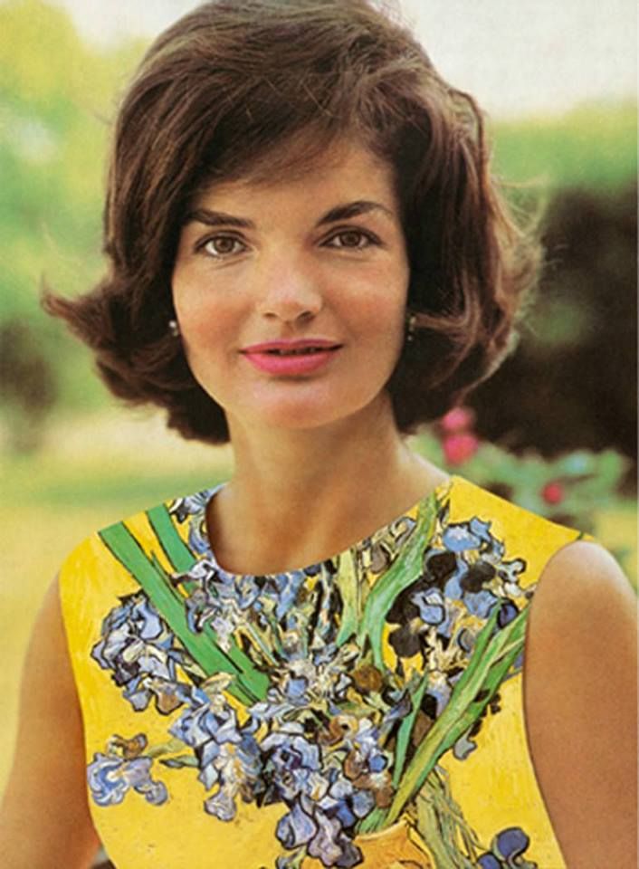 Jackie Kennedy in yellow iris sheath dress