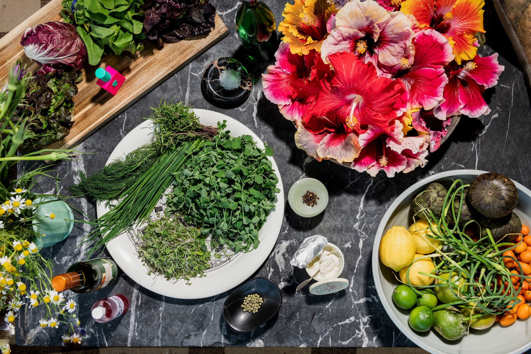 Flower-based salad and recipe by perfumer Ezra Woods.