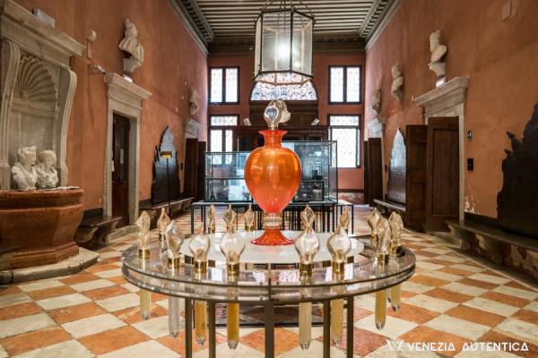 Entrance hall of Palazzo Mocenigo, perfume museum in Venice, Italy