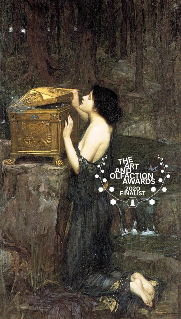 Pre-Raphaelite painting of Pandora opening the box