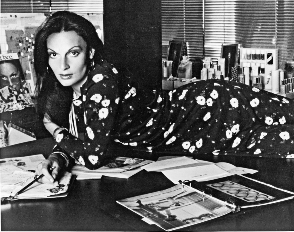 Fashion designer Diane von Furstenberg in office