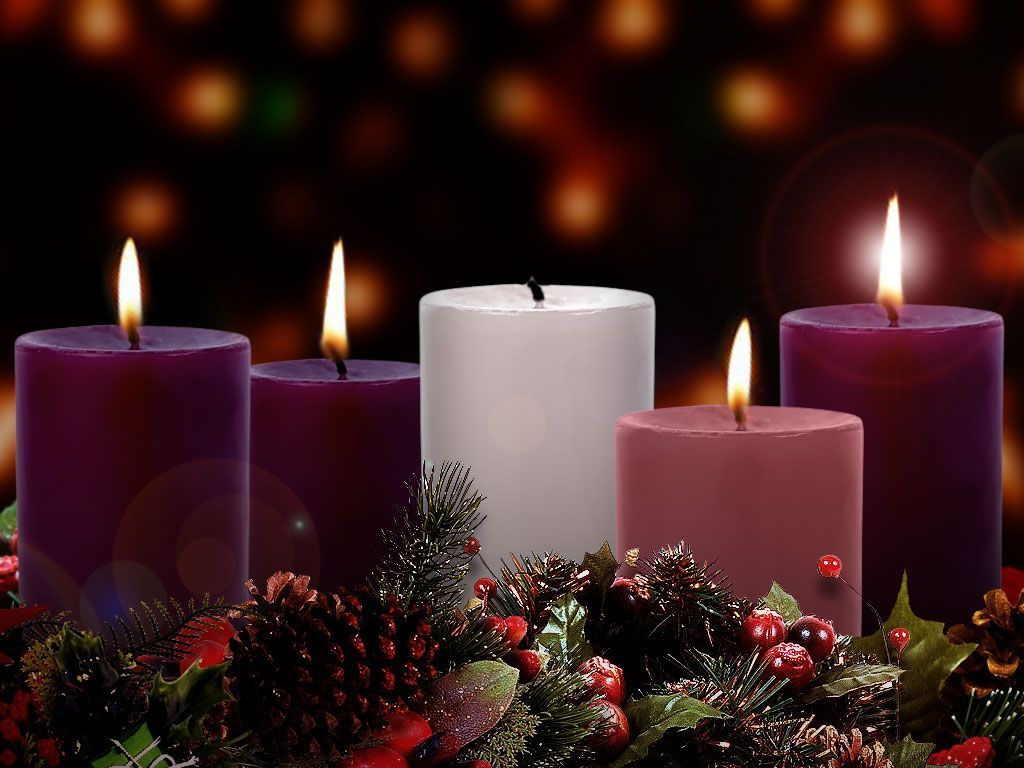 Advent wreath with colored candles