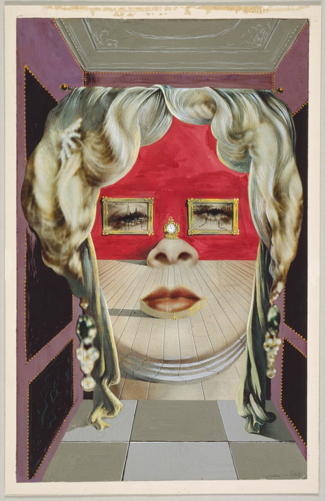 Surrealist portrait of Mae West by Salvador Dali