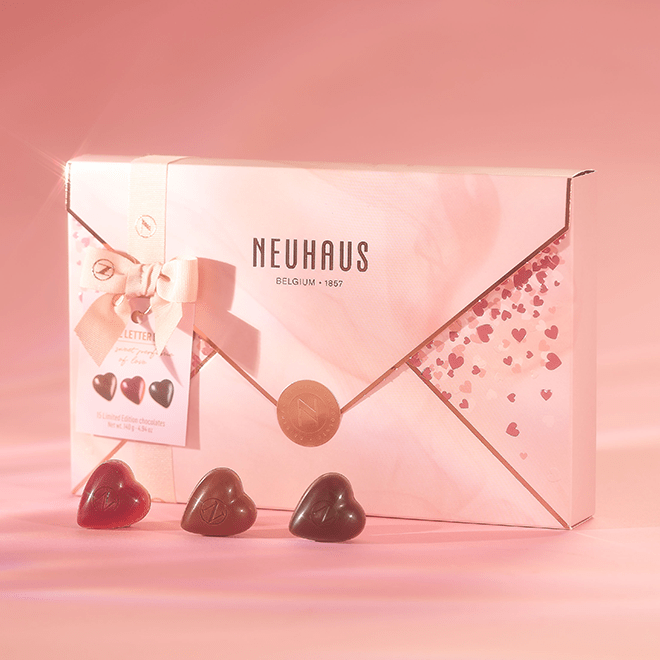 Box of Valentine's heart-shaped chocolates